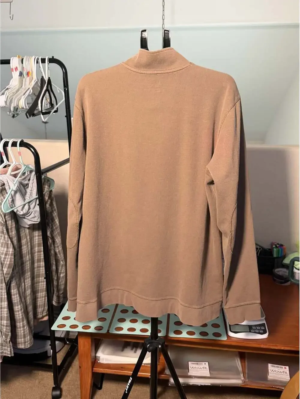 Carhartt Relaxed Fit 1/4 Zip Tan Pullover Sweater Mens 2XL